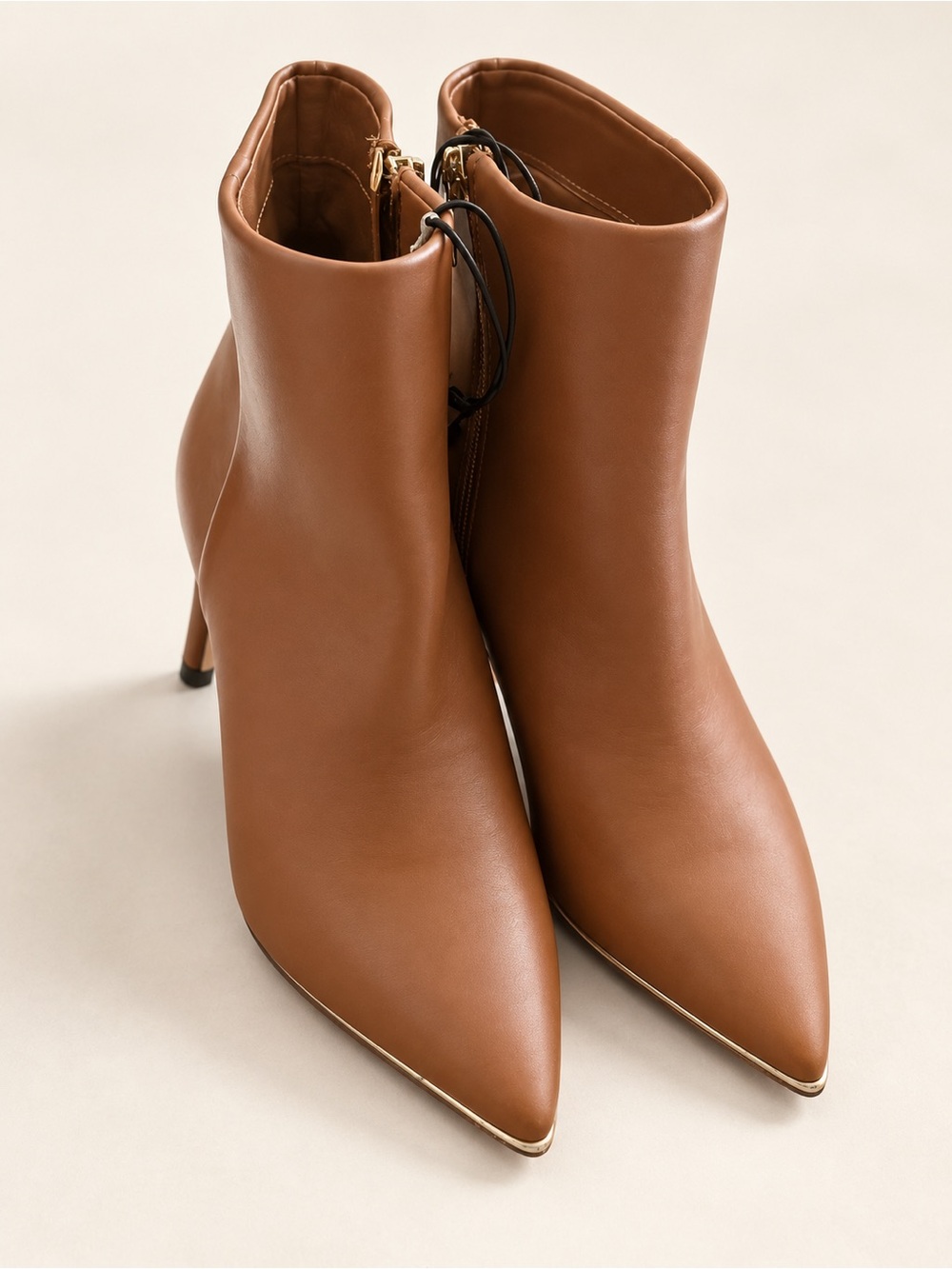 Marc Fisher Tan Pointed-Toe Ankle Booties